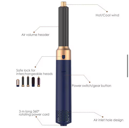 Combo Cepillo Secador 5 en 1 con Maleta